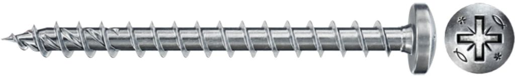 Spanplattenschraube Power-Fast II 6,0x70 Panhead (50 Stück, Vollgewinde, verzinkt)