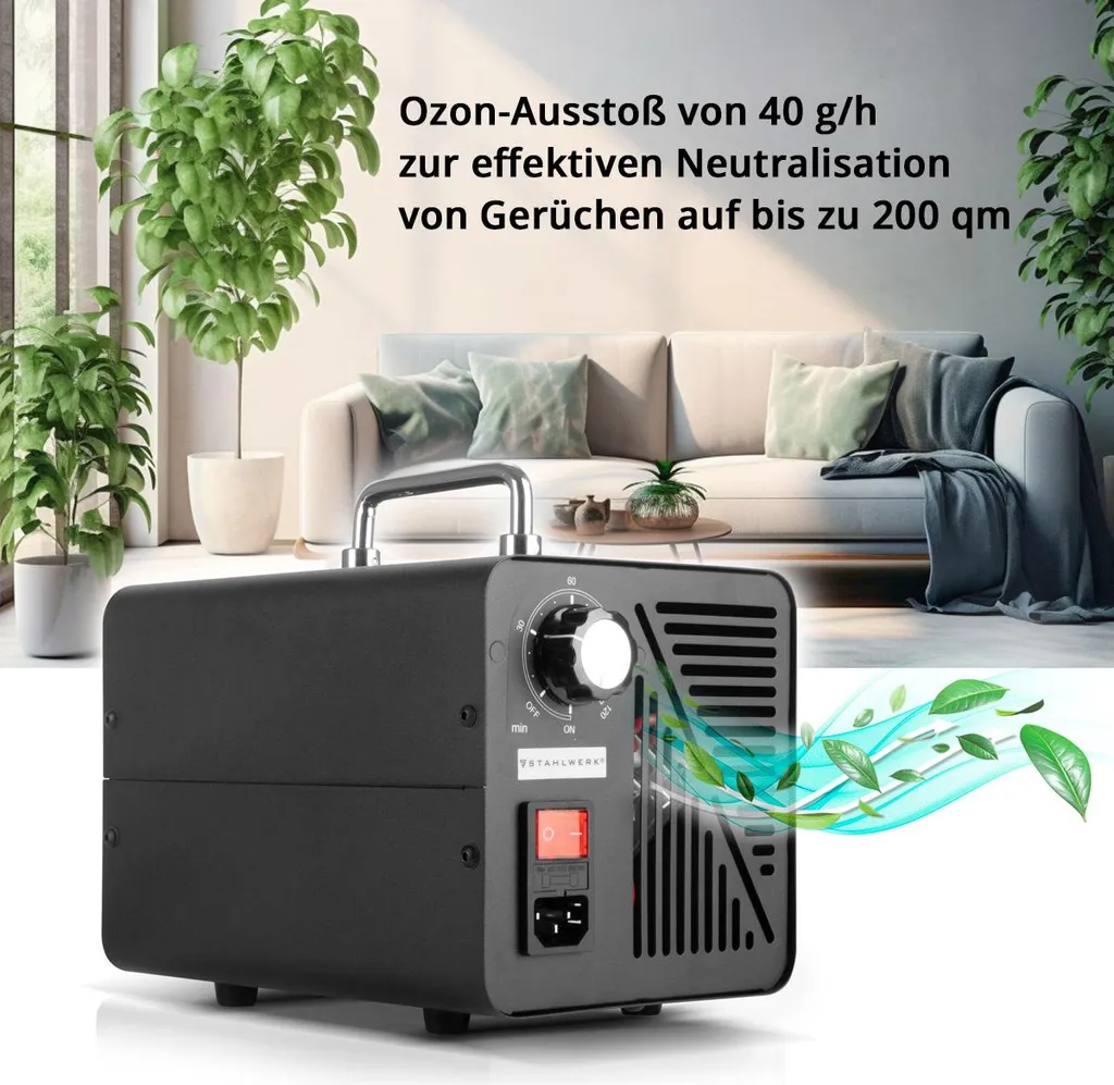 Éliminateur d'Odeurs de Moisi Générateur Ozone 40g/h - Solution 200m²