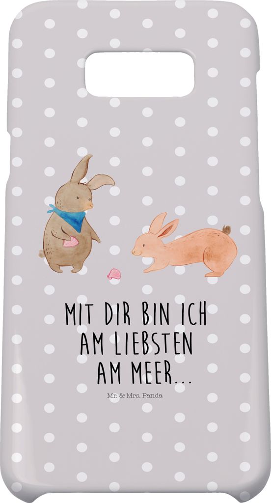 Mr. & Mrs. Panda Samsung Galaxy S8 plus Handyhülle Hasen Muschel - Grau Pastell - Geschenk, Meer, Beste Freundin, Cover, Handy, Hülle, Strand, Mu...