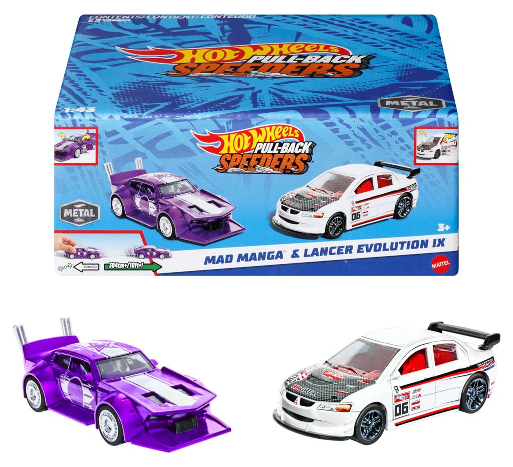 Hot Wheels Pull-Back Speeders 2-pak mix Obrázek produktu 