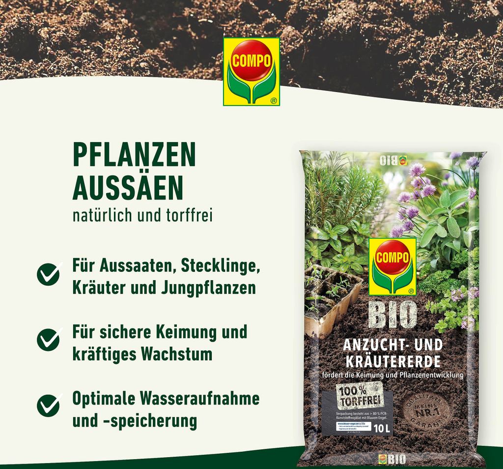 COMPOAnzucht- und Kräutererde torffrei - 5 Liter Produktbild 9