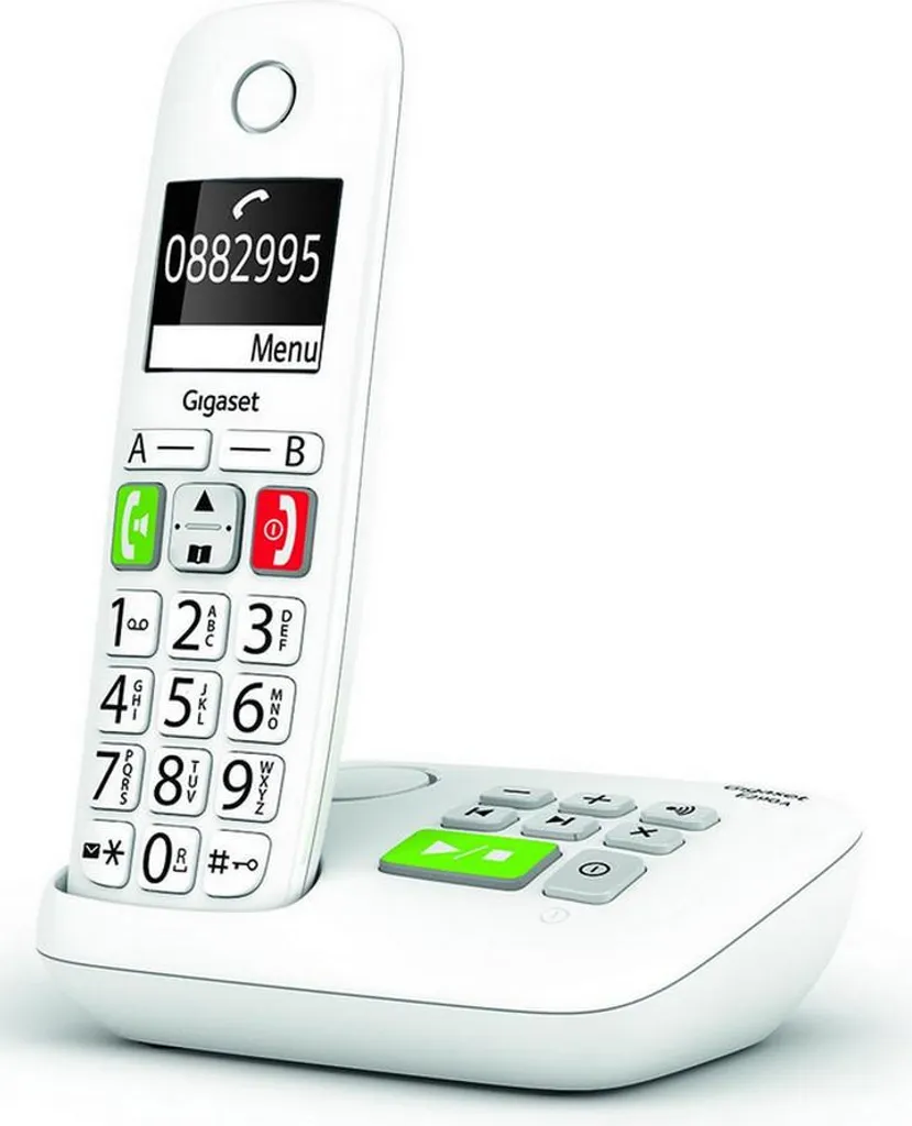 Cordless Gigaset E290A Bianco DECT: Segreteria e Tasti Grandi