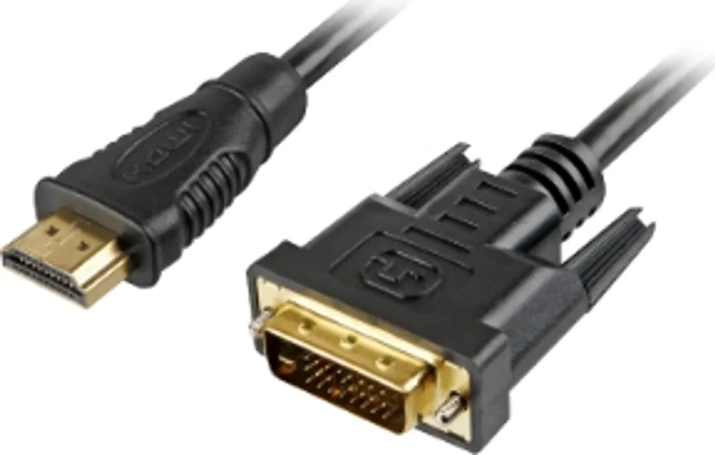 Sharkoon Câble HDMI vers DVI-D 2m Noir - Adaptateur Vidéo Haute Résolution - 2