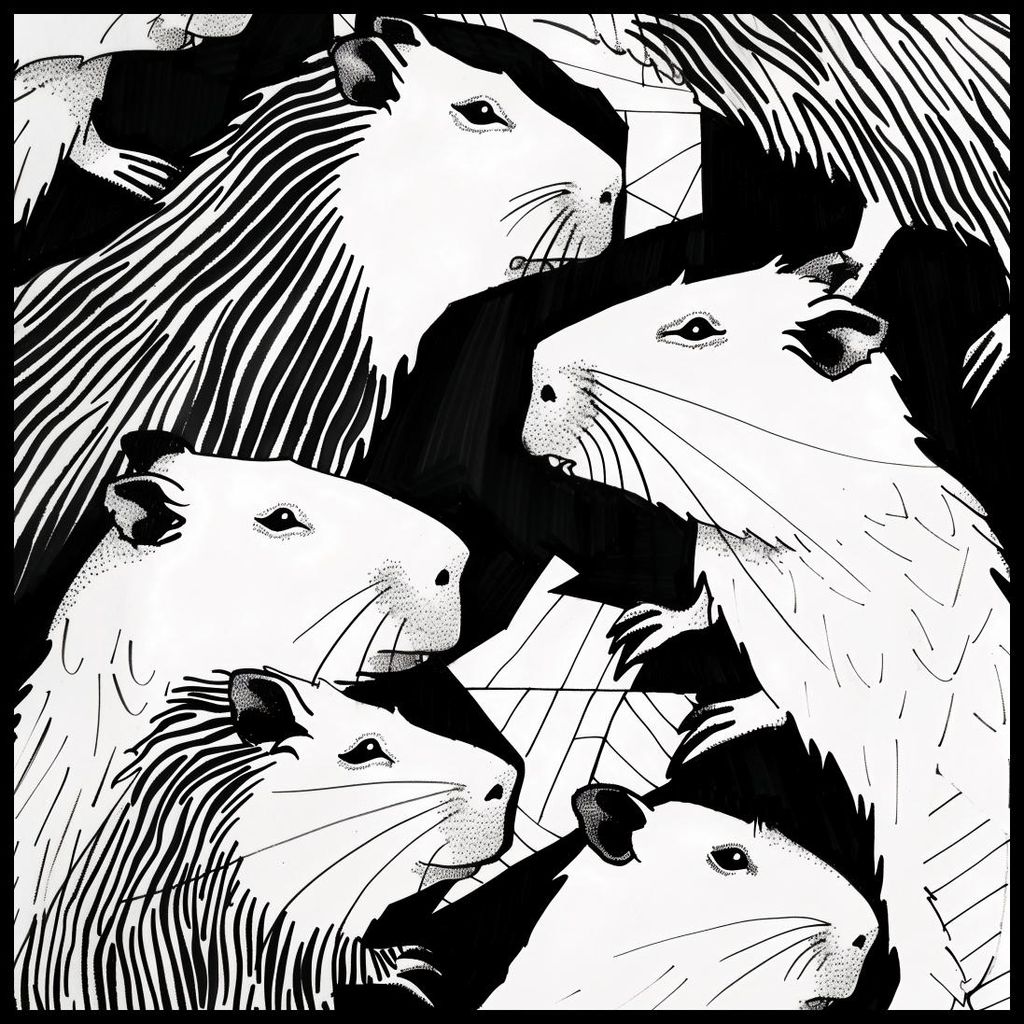 Poster 70x70cm Plaudernde Murmeltiere