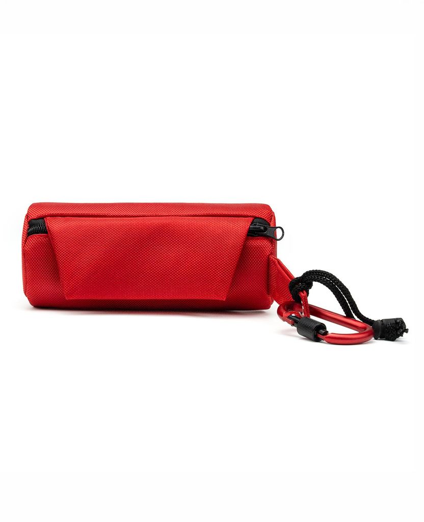 lionto Futterbeutel, Apportier- & Trainingsdummy mit Karabiner, Schaumstoffpolsterung & Wurfhilfe-Kordel, 18x7 cm, rot