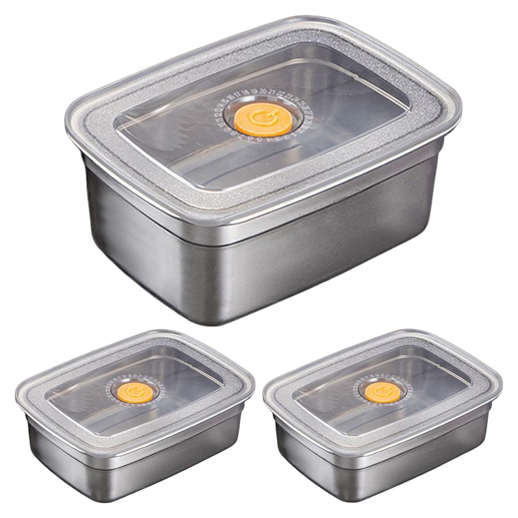 Edelstahl-Lebensmittelbox mit auslaufsicheren Deckeln, stapelbare Snackbox aus Metall, kühlschrank- und spülmaschinenfest, Bento-Box