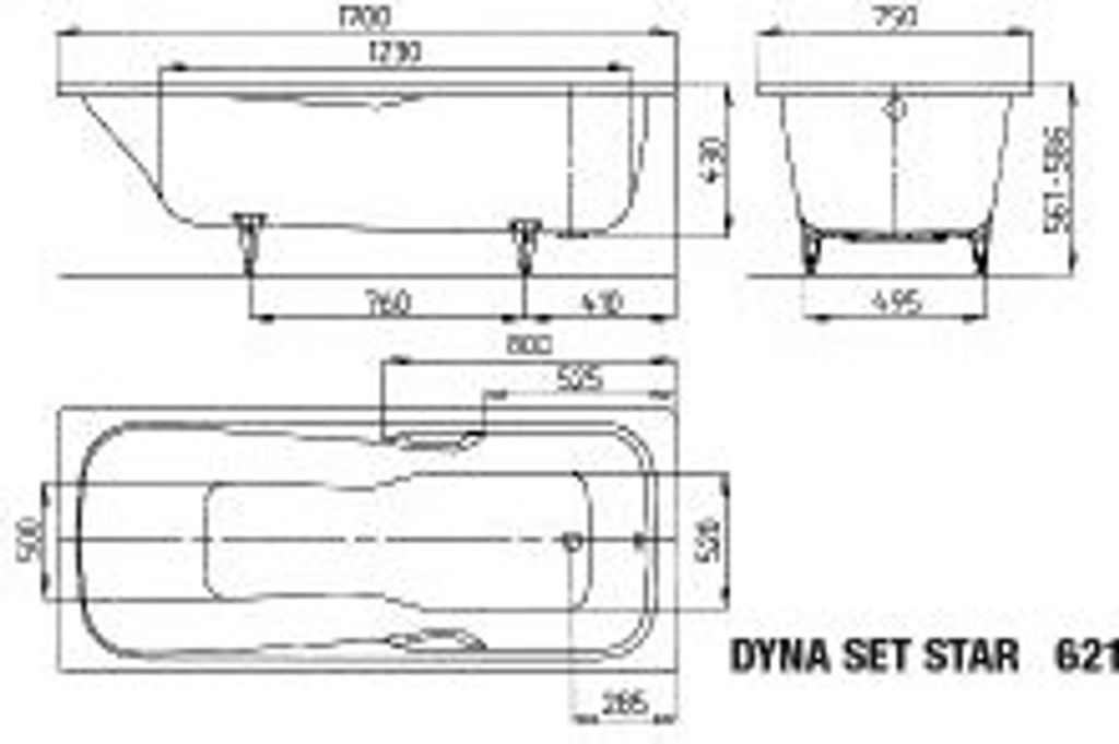 KALDEWEI 226200011001 BW DYNA SET STAR Mod.621, 1700 x 750,