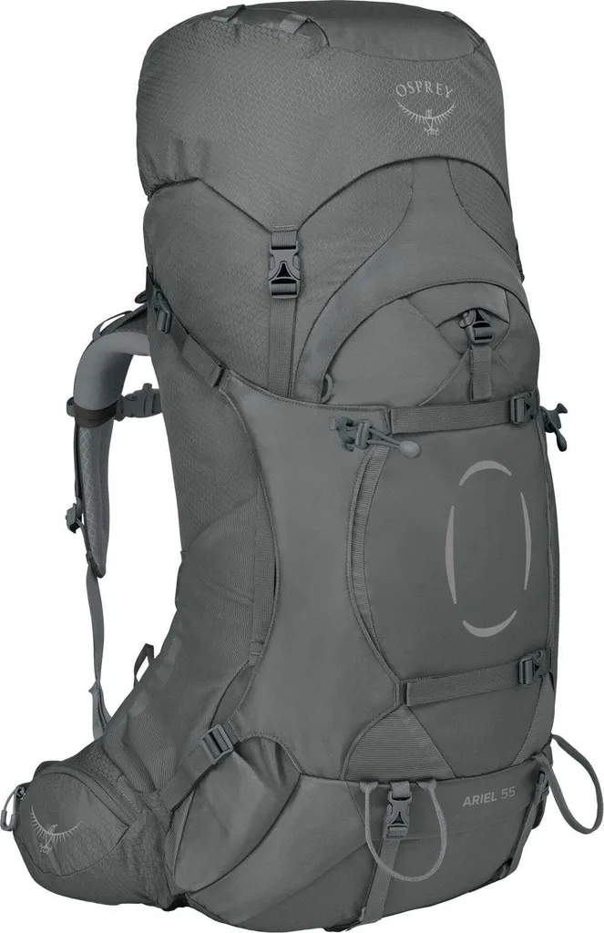 Sac à dos 55L Femme pour Trekking et Voyage itinérant Ariel Gris M/L