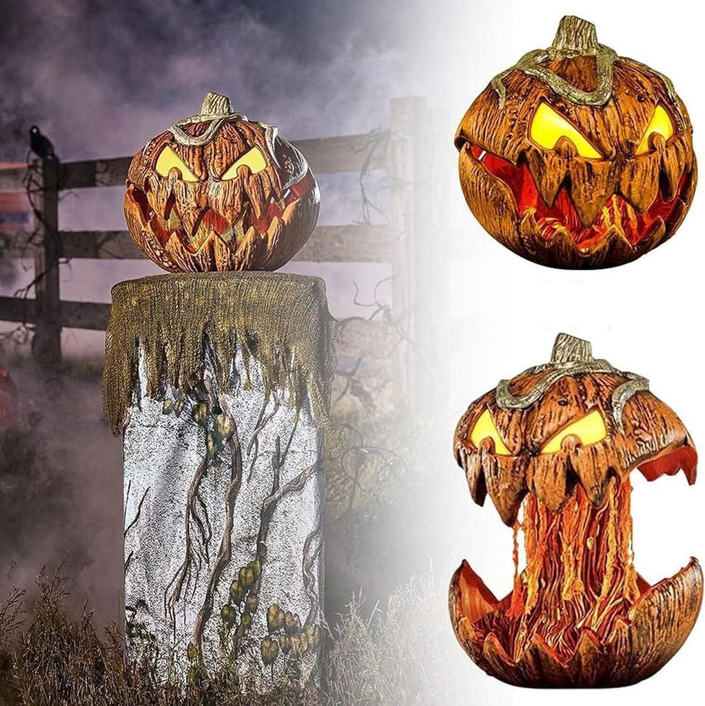 Neu Gummi für Spirit Halloween Animatronic, Kürbis Offenem Mund, Gruselige Dekorationen Vintage--Dekor, Familie Party