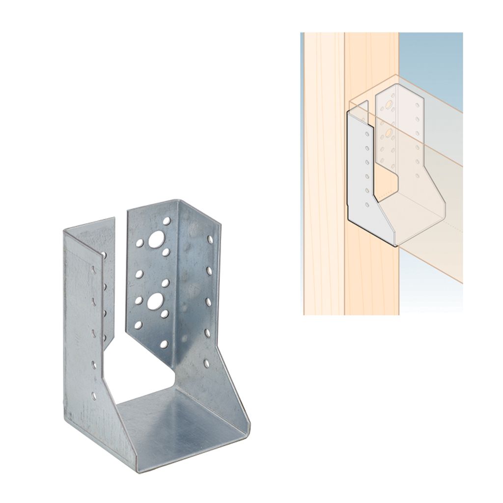 Geschlossener Balkenschuh WBZ 23, 76x122 - Packung mit 1 Stück