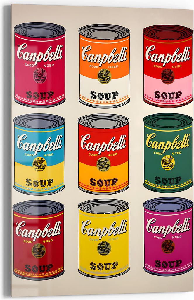 DEQORI Glasbild Echtglas 40x60 cm 'Bunte Konserven' Wandbild Bild modern Deko