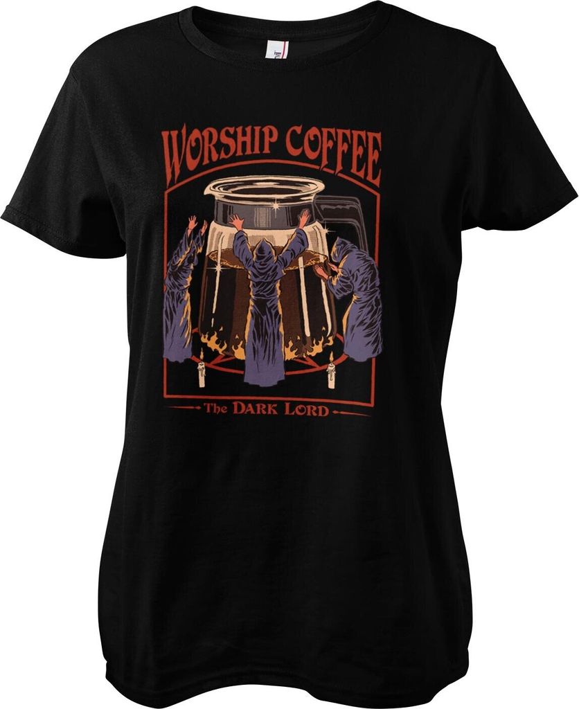 Worship Coffee Girly Tee - Small - Black
