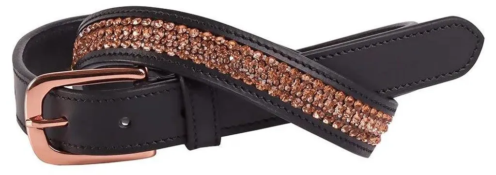 Ceinture noire de concours Harry's Horse Crystal 75 cm en cuir