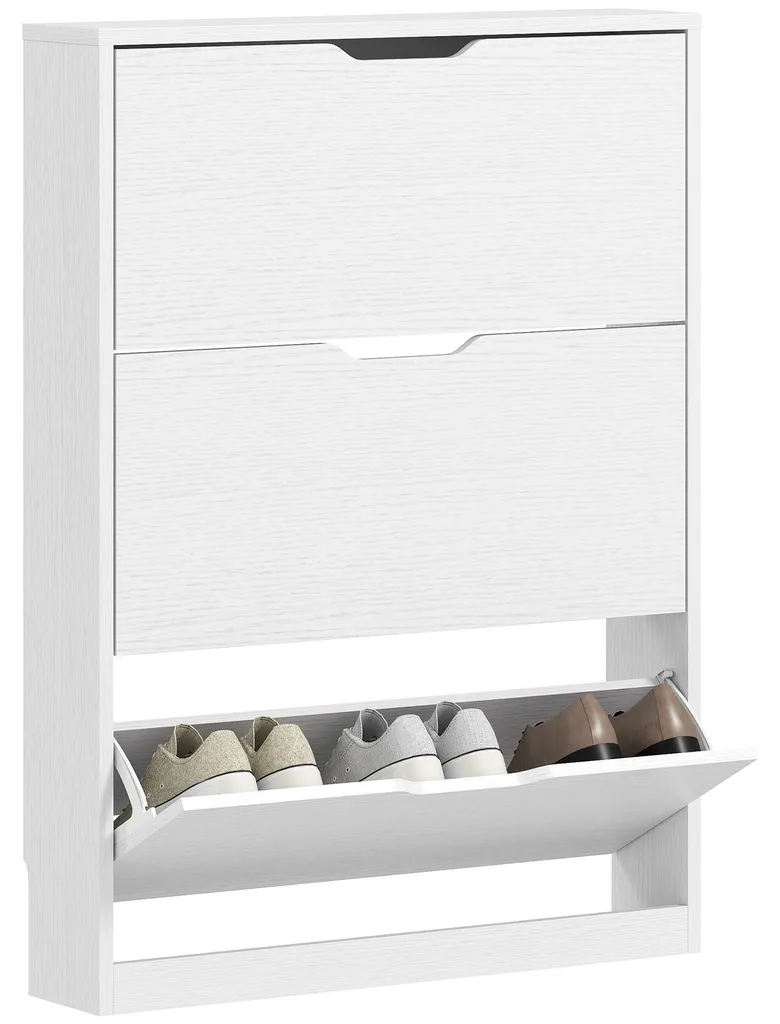 Rangement chaussures pour entrée étroite, armoire 3 portes gain de place