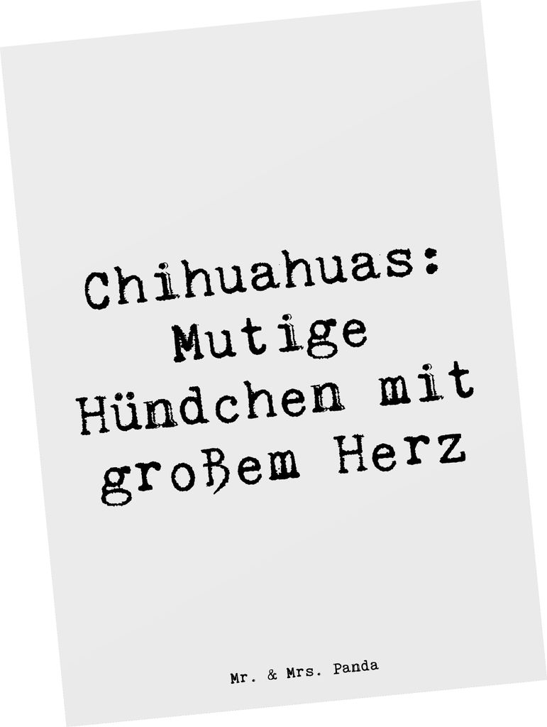 Mr. & Mrs. Panda Postkarte Spruch Chihuahua Mut - Weiß - Produktbild 