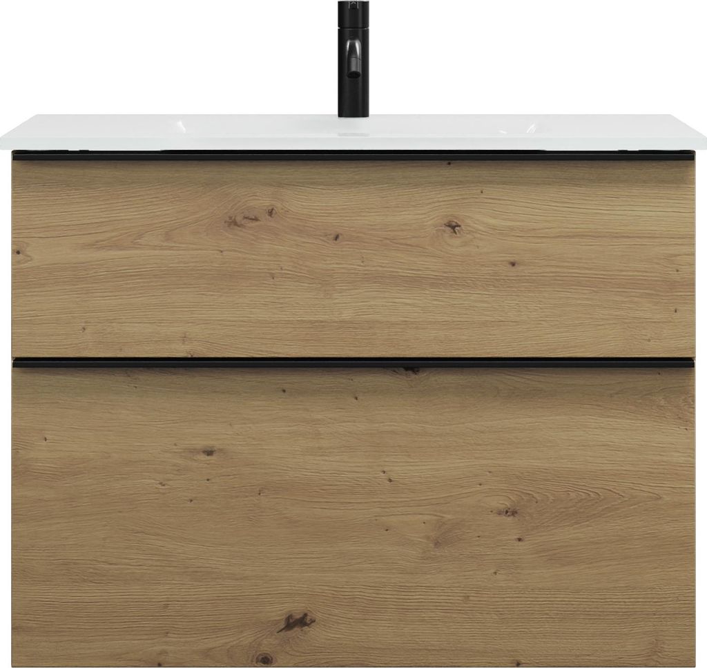 burgbad Eqio Glas-Waschtisch inklusive Waschtischunterschrank, Breite 820mm, SEYX082F5662A0070G0252