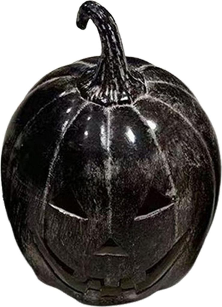 Halloween-Kürbis-Figur, handgeschnitzte Kürbis-Statue aus Kunstharz, handgefertigte Tischdekoration für Zuhause, Veranda, Haustür, Kaminsims, Z...