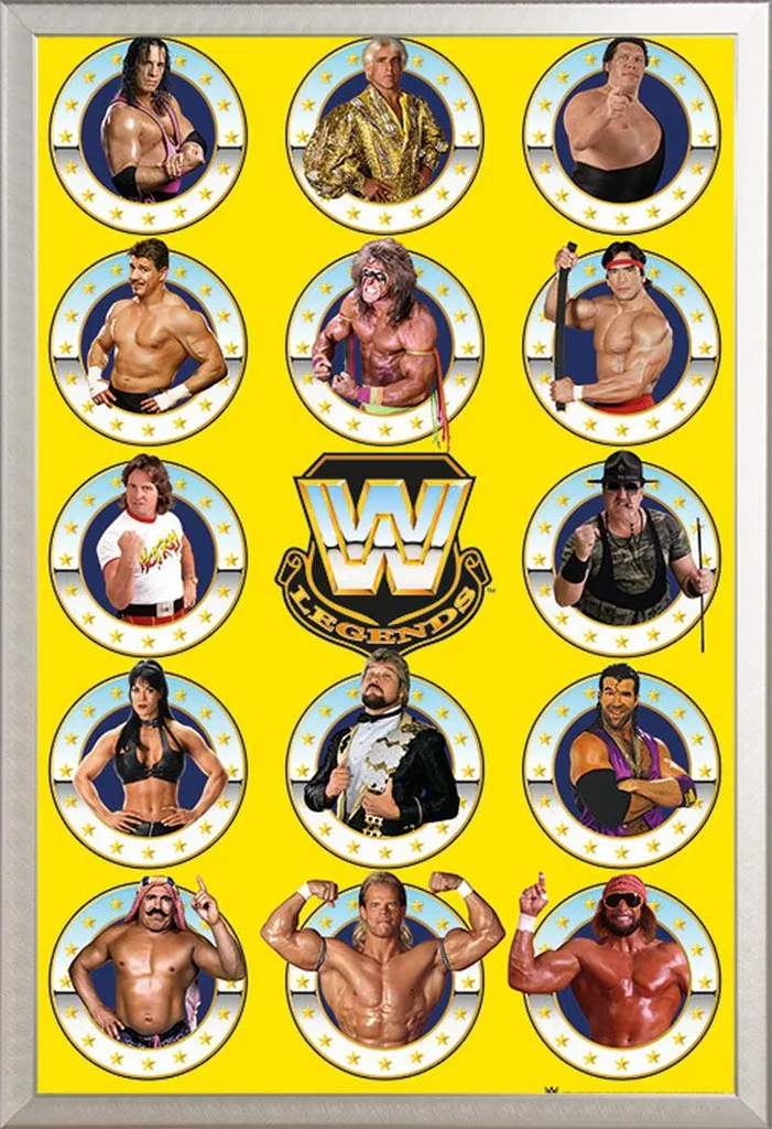 Cadre Photo Shinsuke avec Poster WWE Legends Chrome pour Chambre Ado