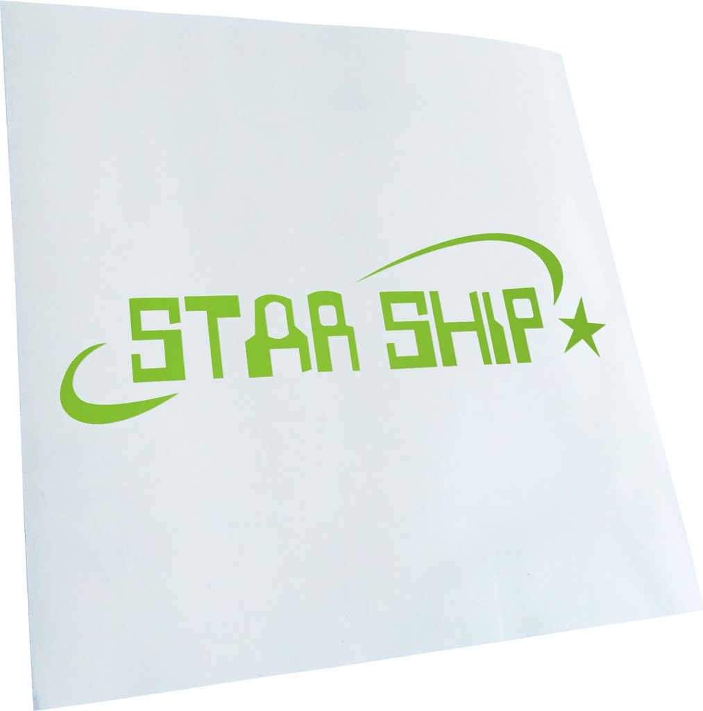 Kiwistar - Autoaufkleber - lindgrün - 60 x 18 cm - Star Ship - Heckscheibenaufkleber - Aufkleber für Auto Kfz Fahrrad, LKW, Truck Mofa