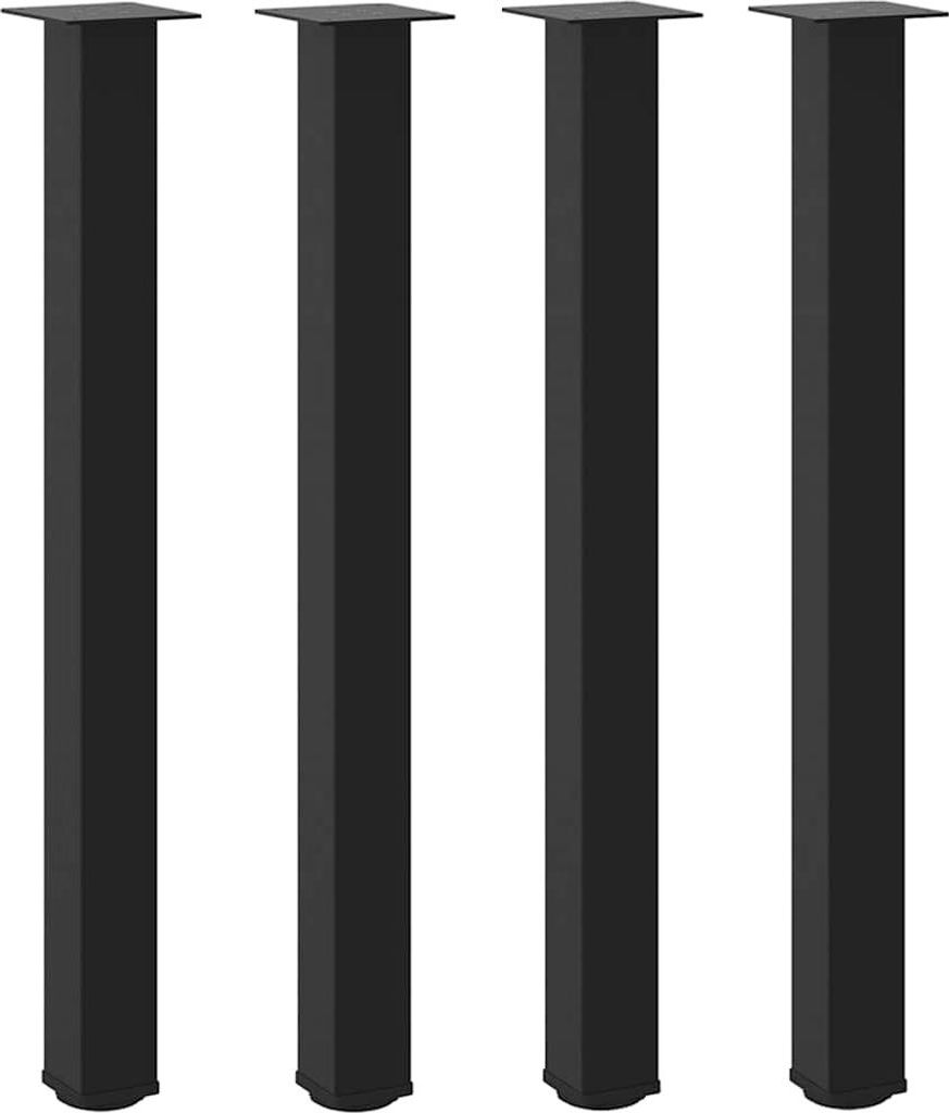 vidaXL Bartischbeine 4 Stk. Schwarz 100-102 cm Stahl