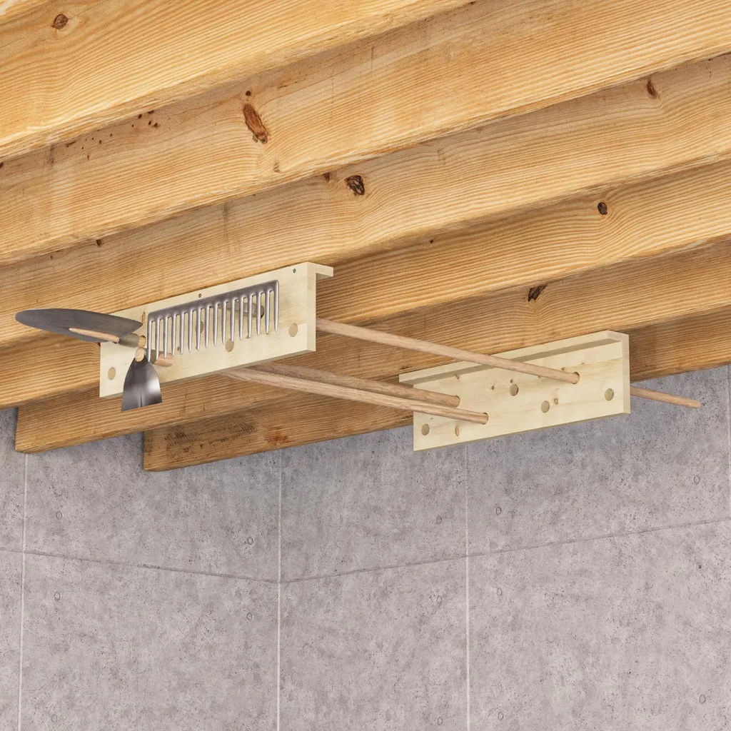 Support de Plafond Robuste pour Balais et Matériel de Jardin QLS