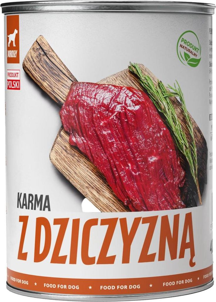 Krmivo pro psy – zvěřina – vlhké krmivo v konzervě 400 g – Obrázek produktu 