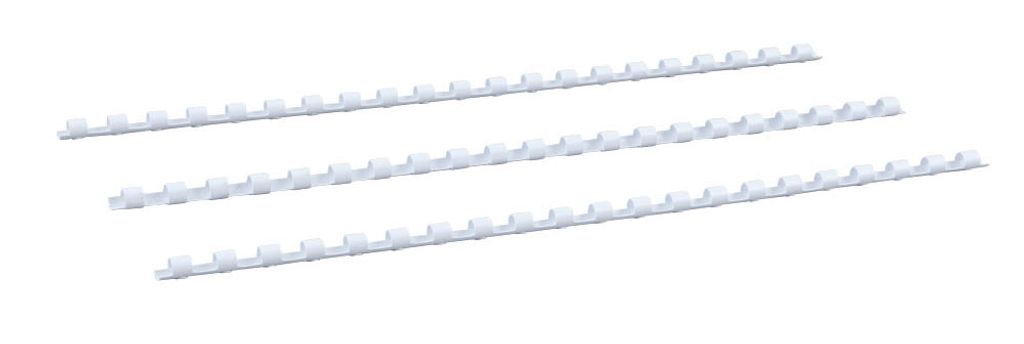 Plastikbinderücken, US-Teilung, Farbe: Weiß, Durchmesser = 8 mm, VPE 100 St.