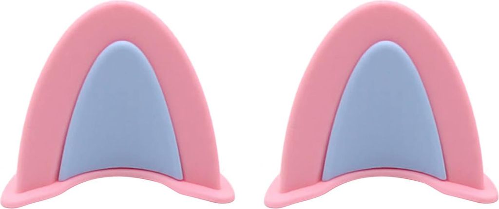 Motorradhelm Katzenohren PVC Kreatives süßes Cover Aufkleber Zubehör Rosa + Blau