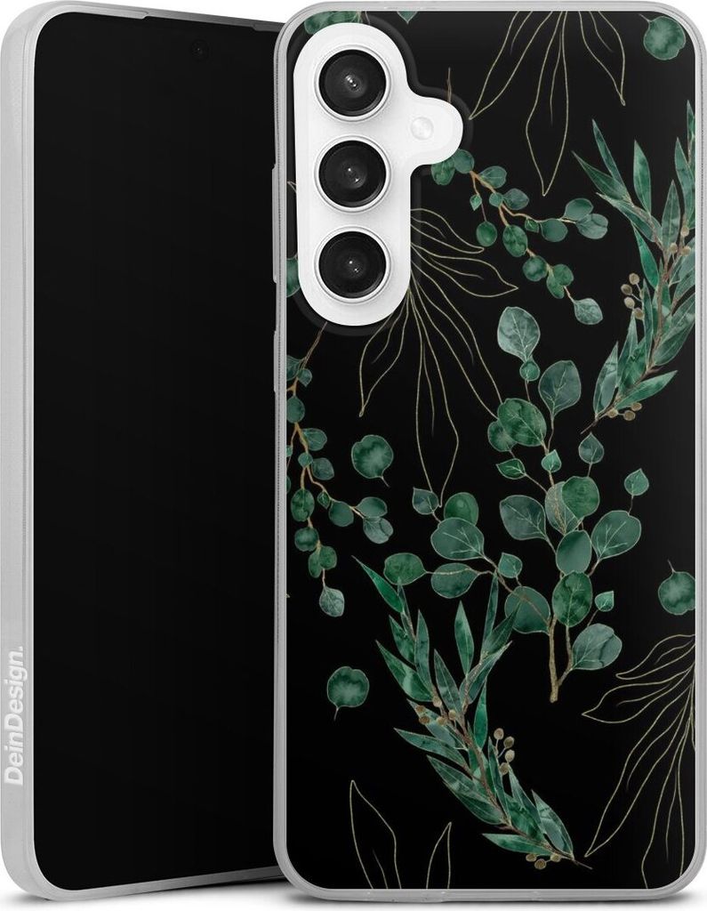 DeinDesign Slim Hülle für Samsung Galaxy S24 FE 5G Silikon Case Ultra Dünn Handyhülle Blätter Natur Eukalyptus