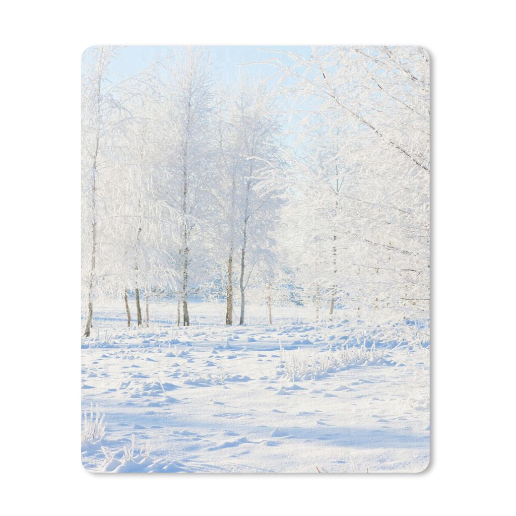 MuchoWow Mauspad Mousepad Schnee - Bäume - Winter 30x40 cm - Mousepads - Maus Mat - Pad - Mausunterlage - Mausmatten