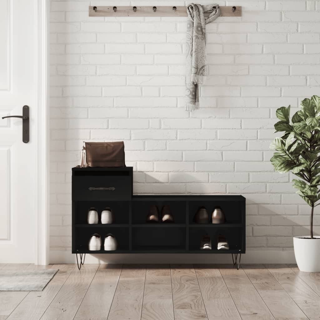 "2026 Promotion" Schuhschrank, Schuhkipper, Schuhregal, Schwarz 102x36x60 cm Holzwerkstoff - Schuhständer CC29643