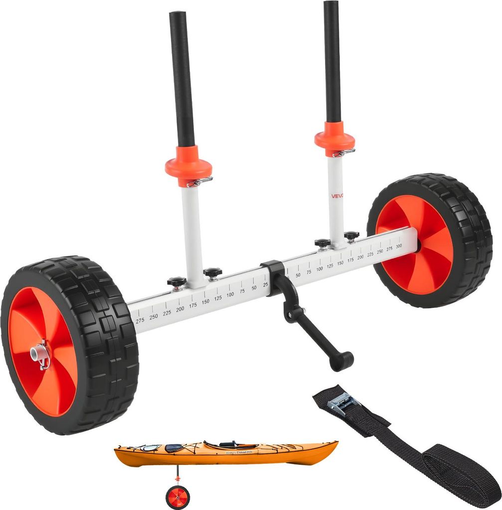 VEVOR Kajakwagen, 113 kg, Kanuwagen mit 25,4 cm Reifen & Spanngurt, Bootswagen zum Transportieren von Kajaks, Kanus, Paddleboards, Jon-Booten, Wass...