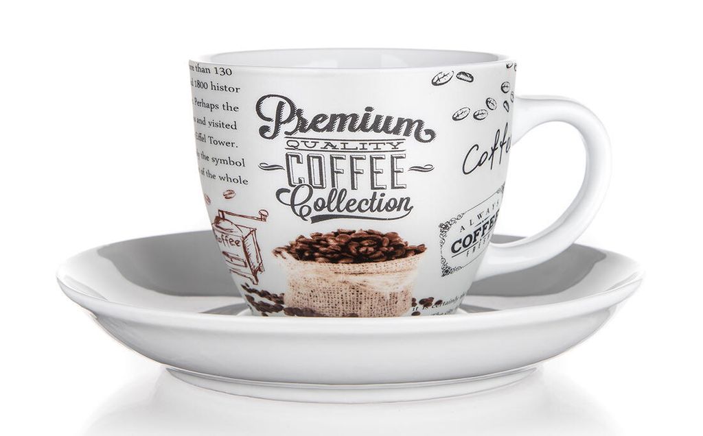 Tasse + soucoupe 190ml PREMIUM COFFE céramique Image du produit 