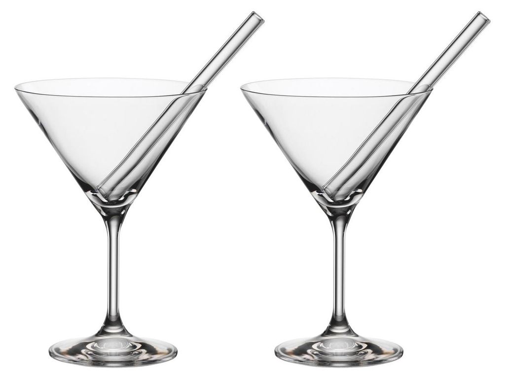 Novel Cocktailschale 2er-Set mit Trinkhalm