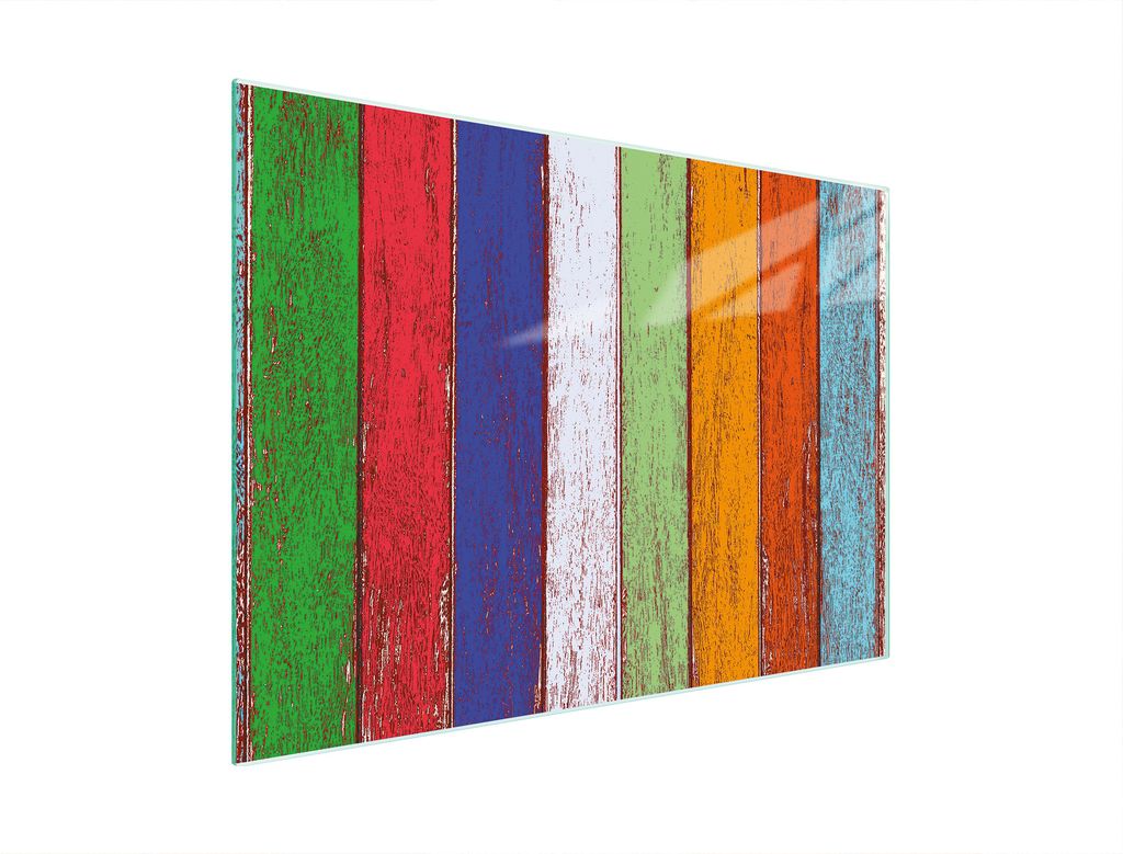 Schneidebrett Herdabdeckplatte Multiglasschneidplatte 30x22 cm Holz Bunt
