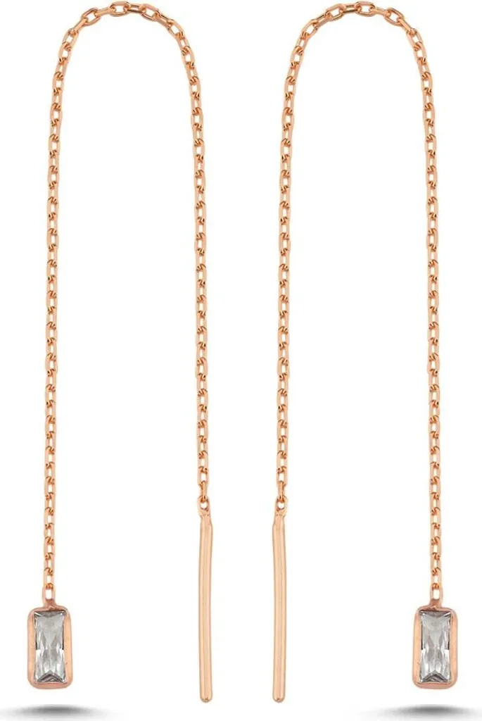 Bijoux d'oreilles chic or rose pour mariage ou soirée - Argent 925 Rose