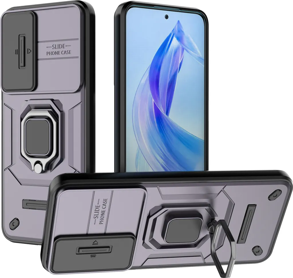 Honor 90 Lite Cover Viola Trendy: Stile Shockproof e Stand Anello