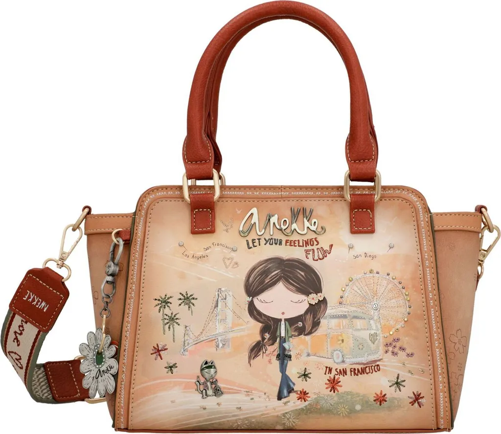 Borsa a Tracolla Anekke Peace & Love Bowling Bag - Camel Chic 2024