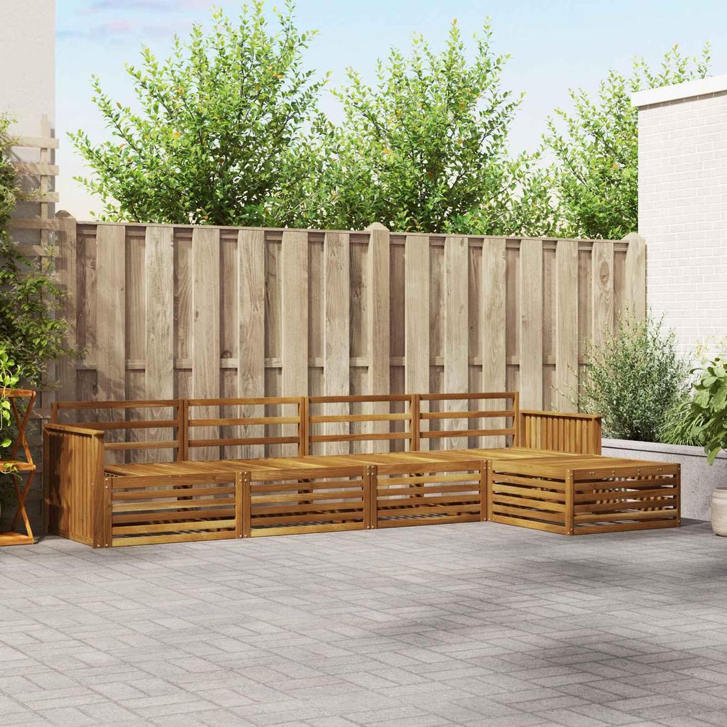 "2026 Aktion"Outdoor-Sofagarnitur - CLORIS - Balkonmöbe/Sitzgruppe - 5 pcs - Moderne Design - Natur - Gartensofas Promotion894760