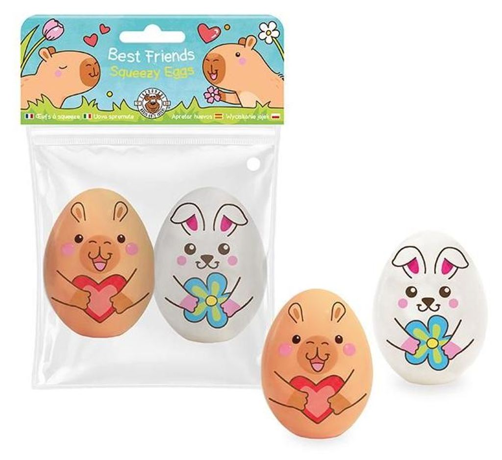 TRENDHAUS Squishy Eier 2er-Set Anti Stress Spielzeug weich und knetbar