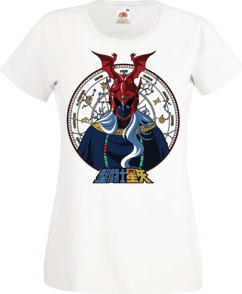 Damen T-Shirt Manga Anime Saint Anime Seiya Knights Of The Zodiac Pope Ares Pope Ares, Lady XS / Weiß