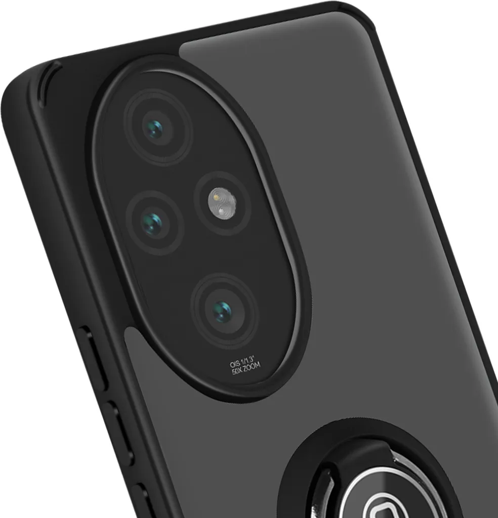 Custodia Nera Honor 200 Pro Avizar: Anello Stand per Video e Selfie - 4