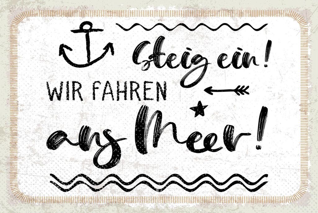 vianmo Blechschild 20x30 cm Steig ein Wir fahren ans Meer