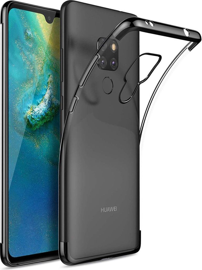 Conie Silikon Schutzhülle für Huawei Mate 20 Tasche Case Cover Bumper Hülle Rand in Schwarz