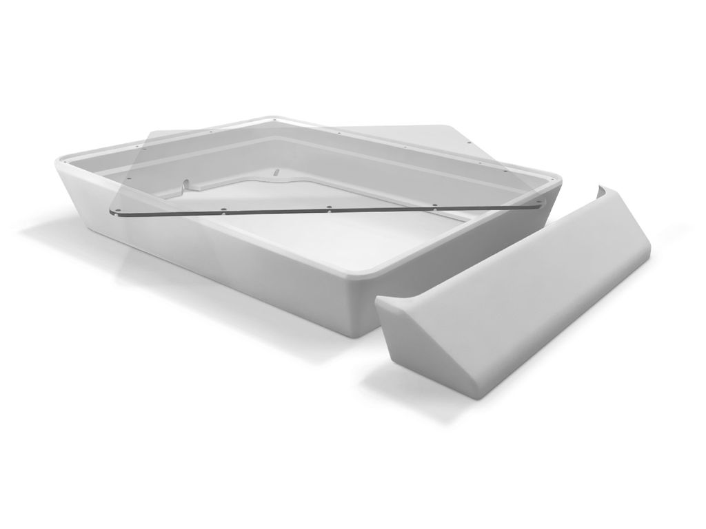 Flat Mount ASA weiß mit Plexiglas und Windabweiser für STARLINK MINI