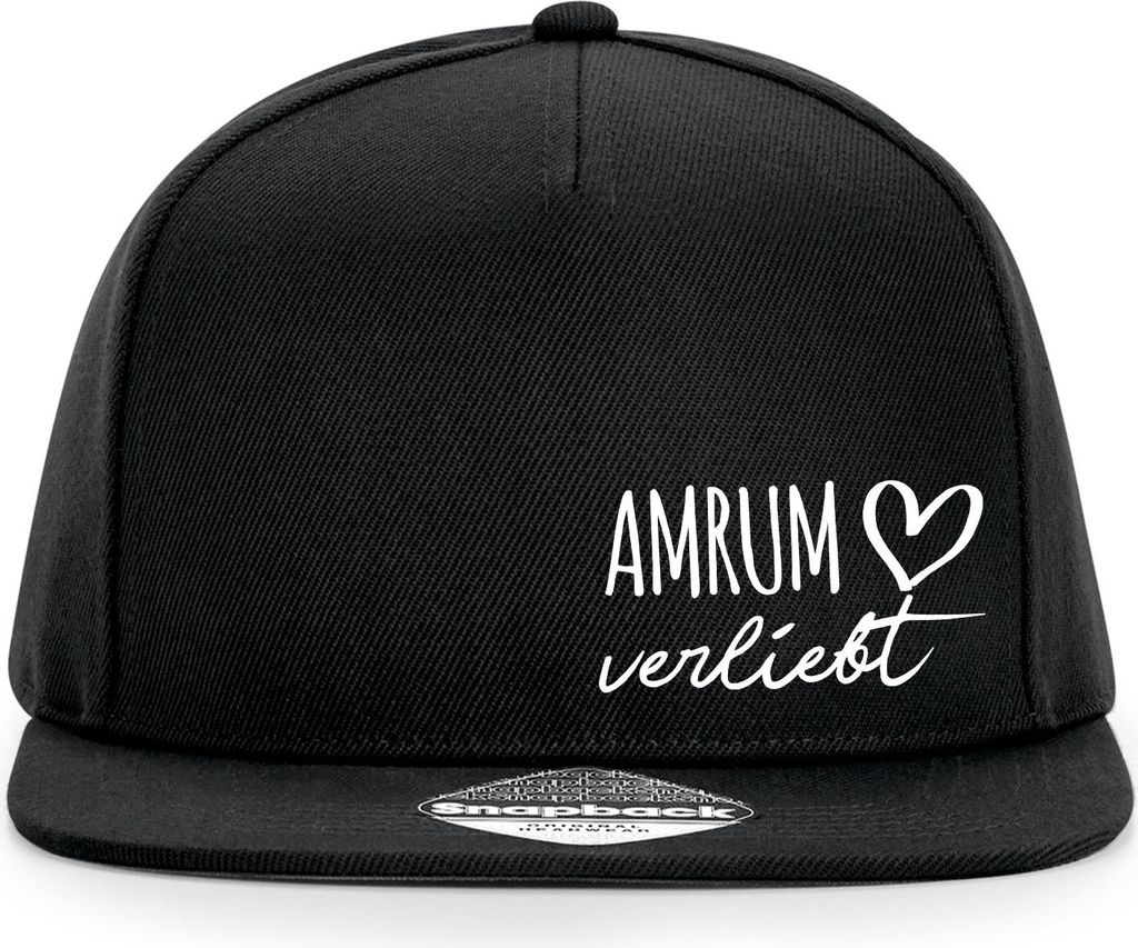 Huuraa Cappy Mütze Amrum verliebt Black Polyester Snapback Kappe Geschenkidee