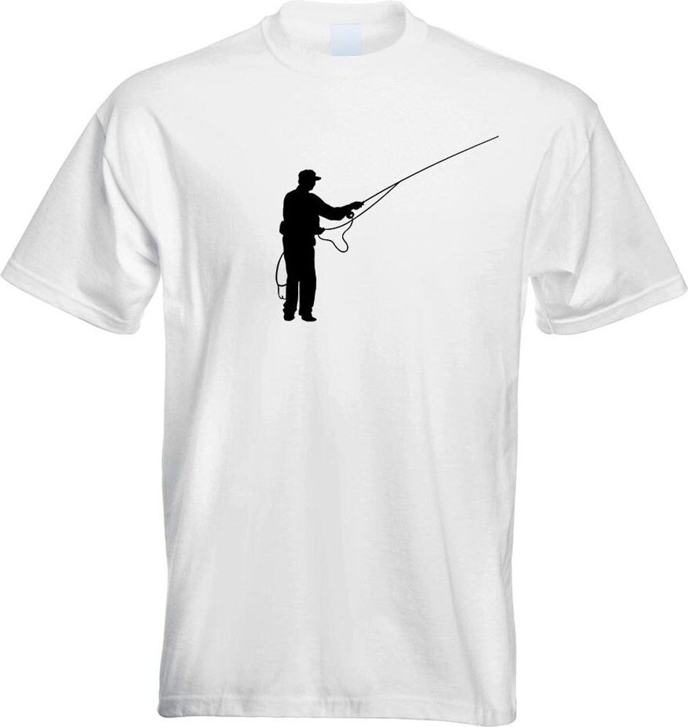 Kiwistar - T-Shirt - Weiss - Angler - Fischer - Fisher Motiv Bedruckt Funshirt Design Print - mit Motiv Bedruckt - Funshirt Design - Sport - Freize...