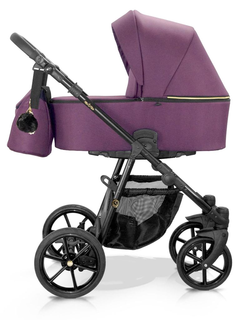 Milukids Risso 3-in-1 Kombikinderwagen Schwarz mit Babyschale (RIS-16)
