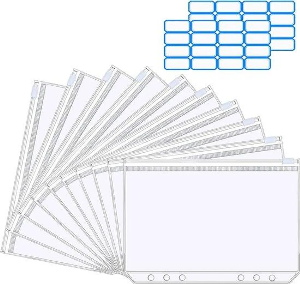 Organisateur de documents A5 pour bureau et école avec fermeture zip x10