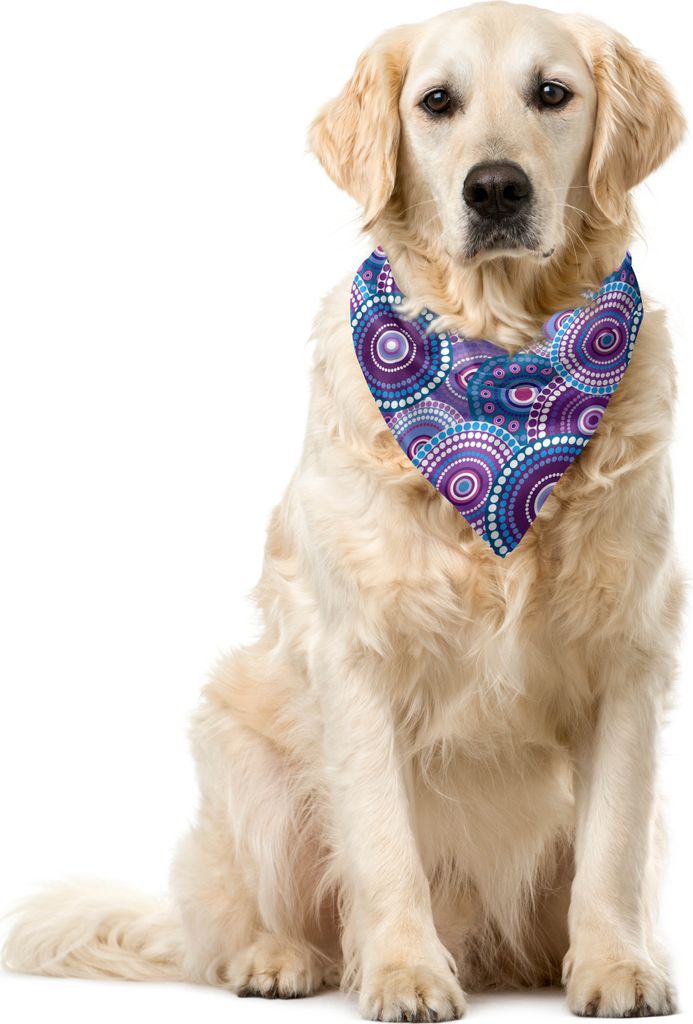 ABAKUHAUS Lila Haustier Bandana, Circular-Punkt-Muster, 40x40 cm, Mehrfarbig